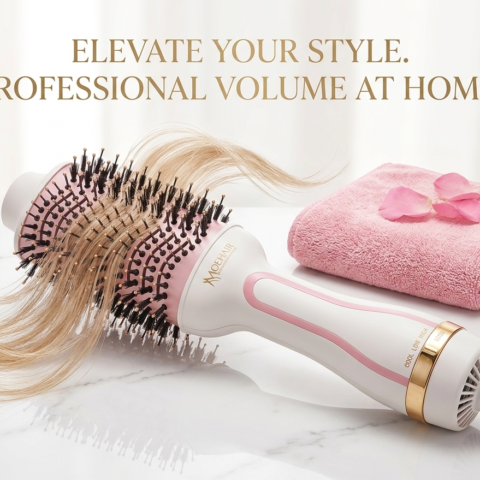 فرشاة الشعر ومجفف الشعر (Professional Hair Dryer & Volumizing Brush):