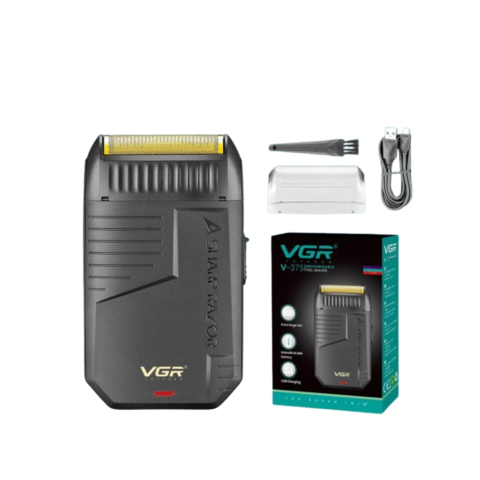 VGR-375 – ماكينة حلاقة كهربائية وتنعيم احترافية للرجال – قابلة للشحن – شفرة منبثقة – كابل USB – للاستخدام الرطب والجاف